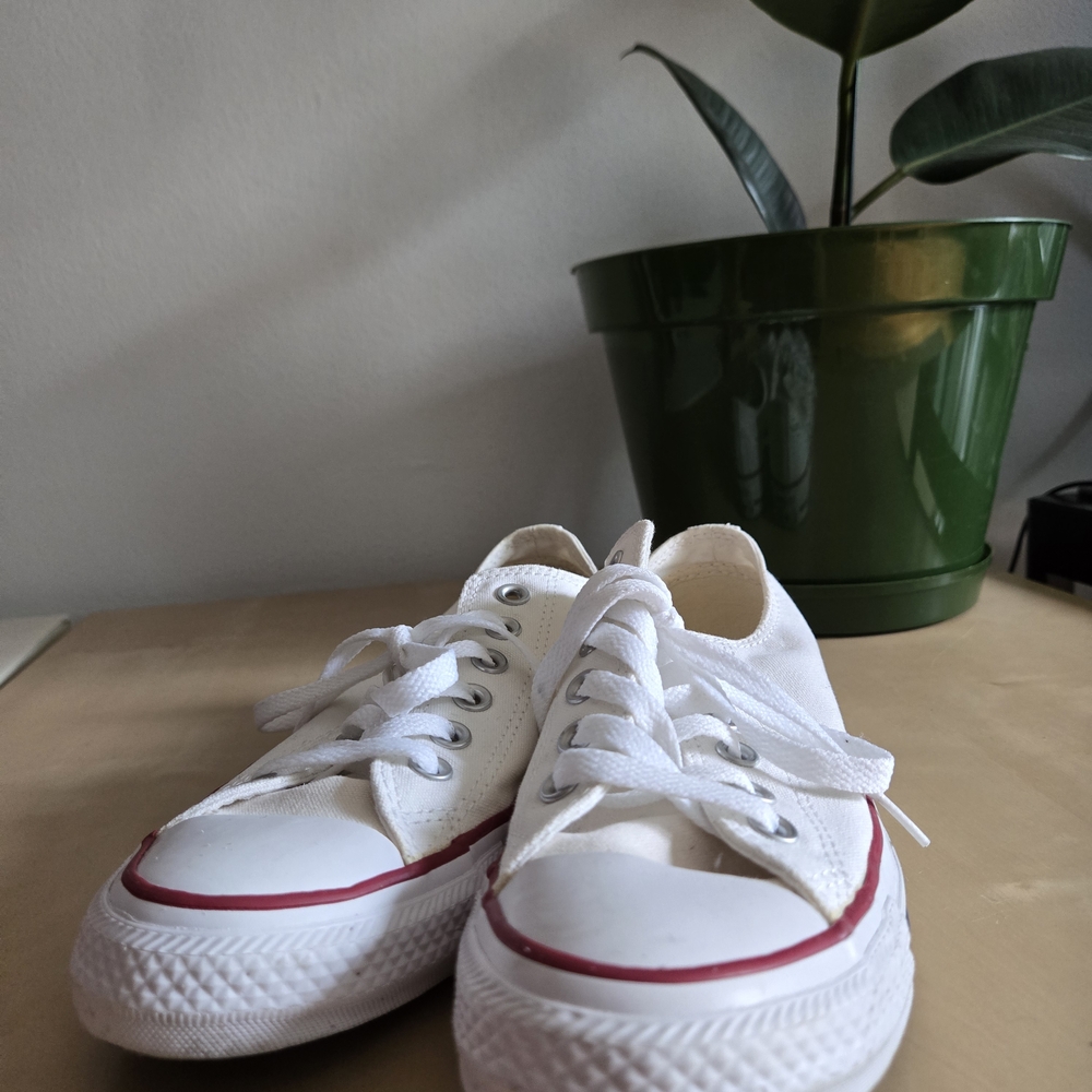 Converse White and Red Chuck Taylor Sneakers